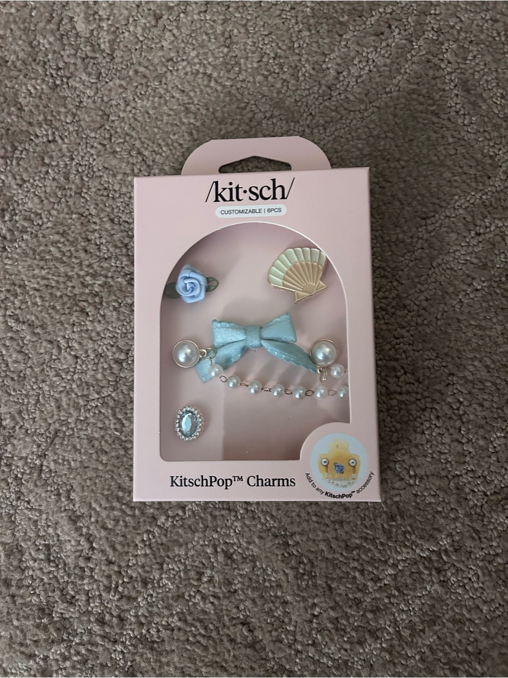 Kitsch Light Blue Pearl & Bow Hair Charm Set